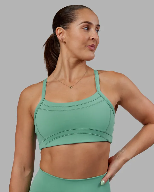 Abs Ignite Sports Bra - Matcha Green sold by LSKD