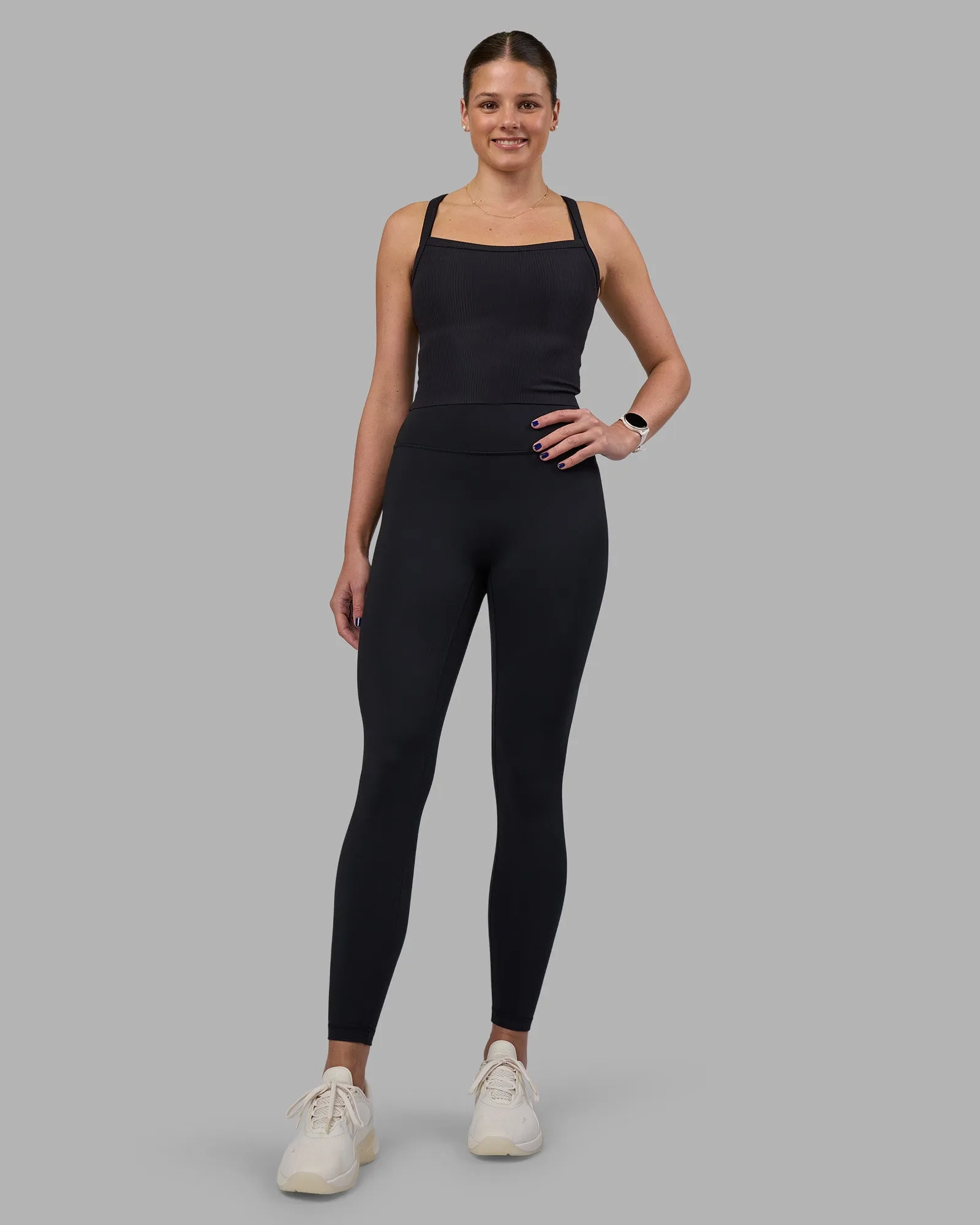 Flame Ribbed Tank - Black sold by LSKD product image thumbnail 3