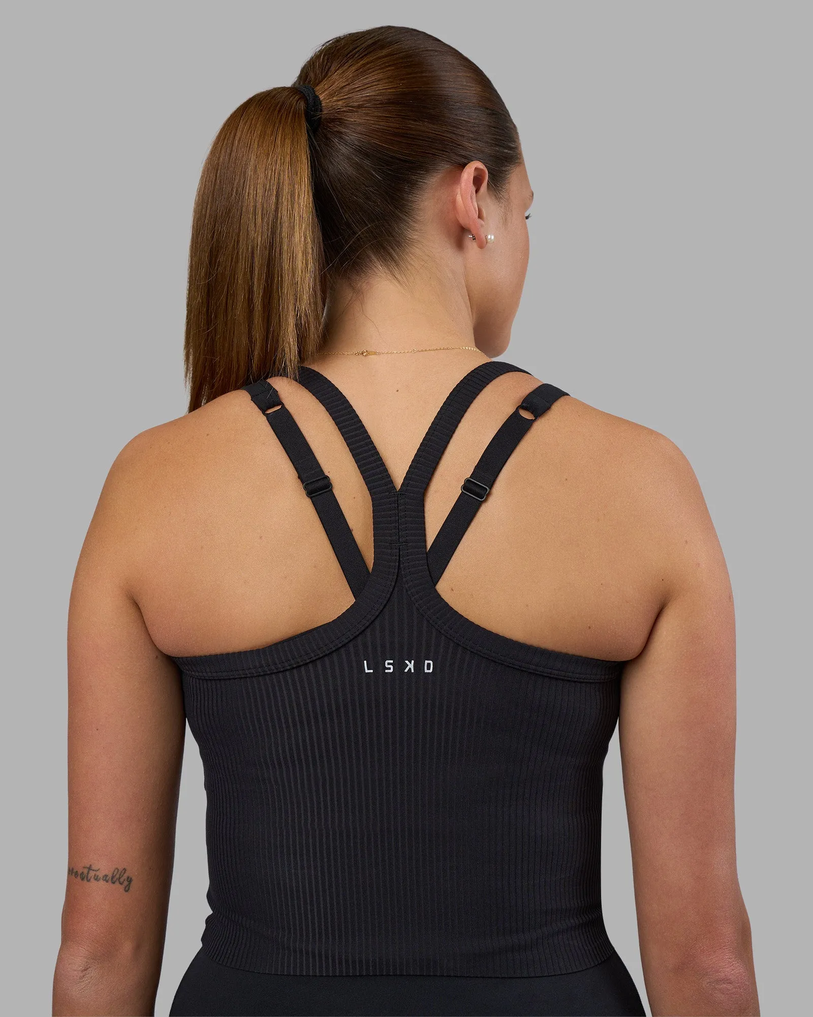 Flame Ribbed Tank - Black sold by LSKD product image thumbnail 2