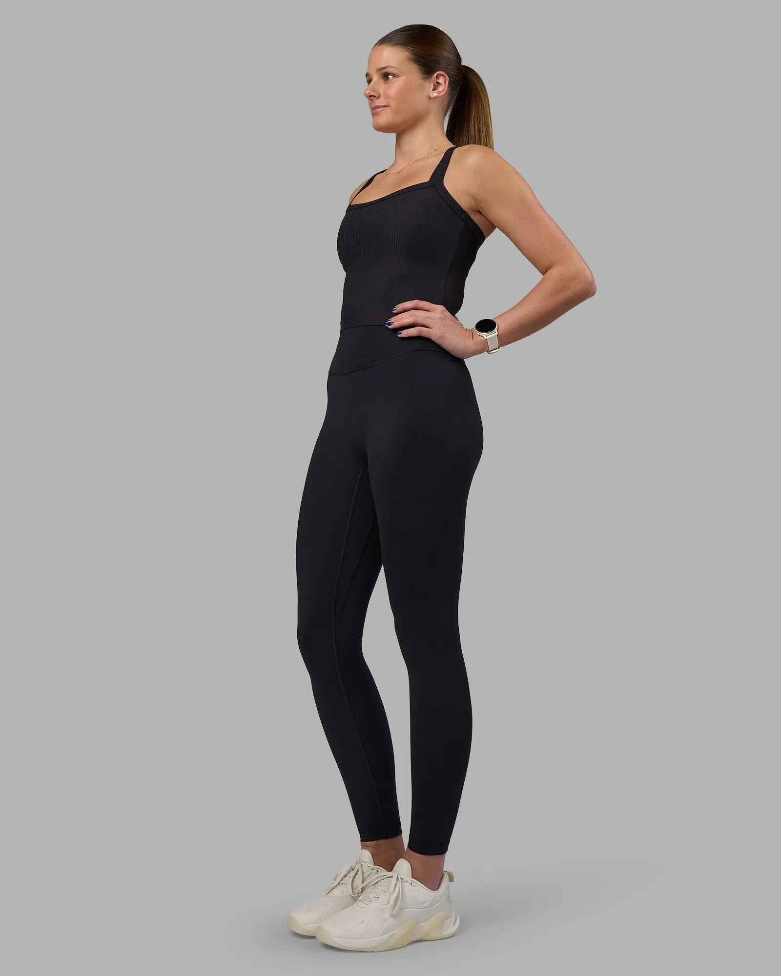 Flame Ribbed Tank - Black sold by LSKD product image thumbnail 4