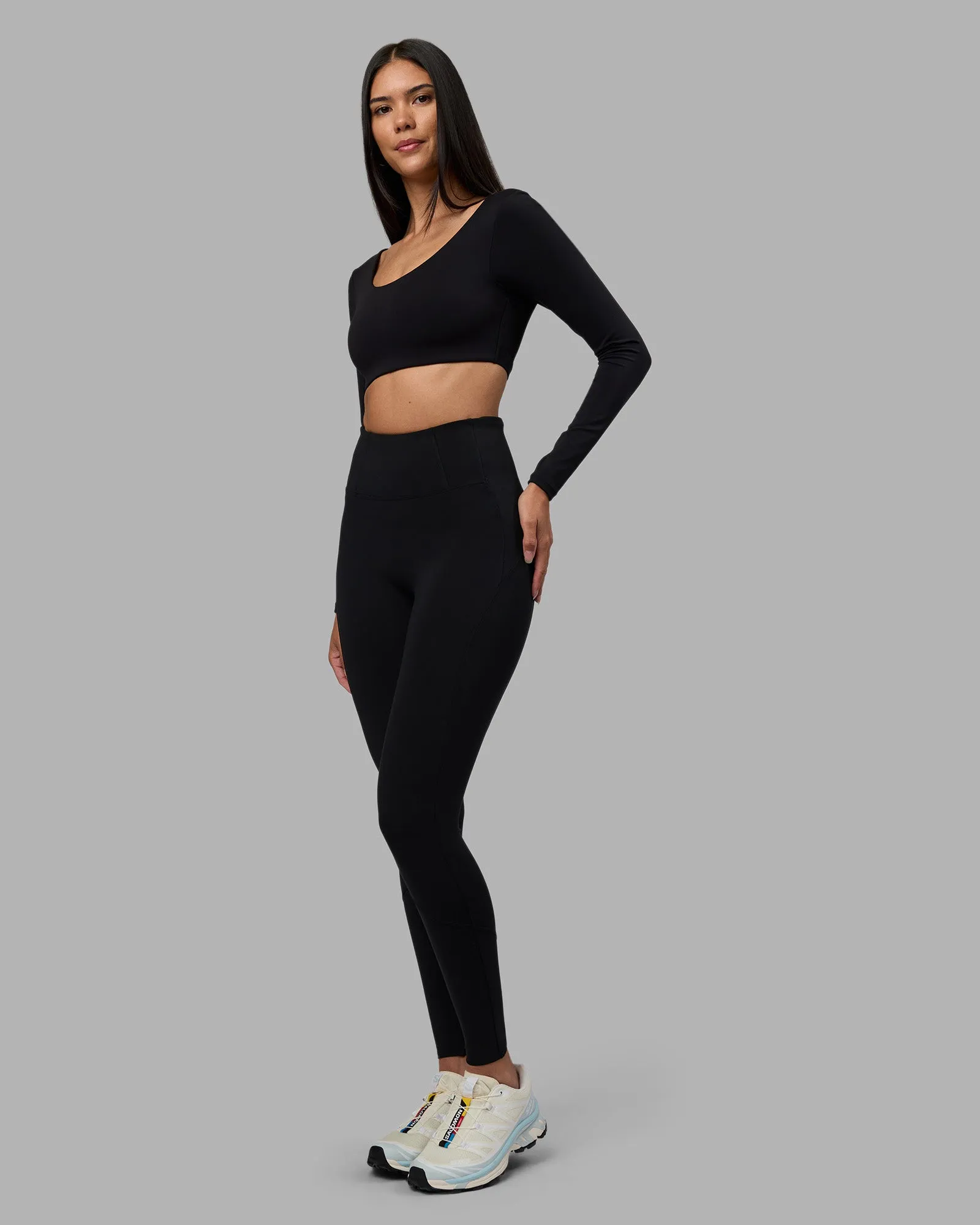 Aria Long Sleeve Sports Bra - Black sold by LSKD product image thumbnail 3