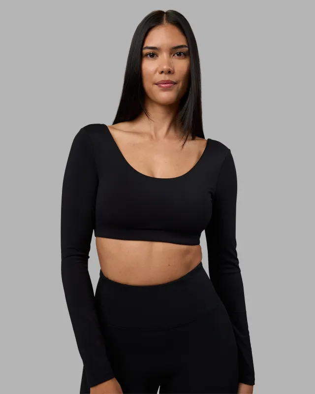 Aria Long Sleeve Sports Bra - Black sold by LSKD