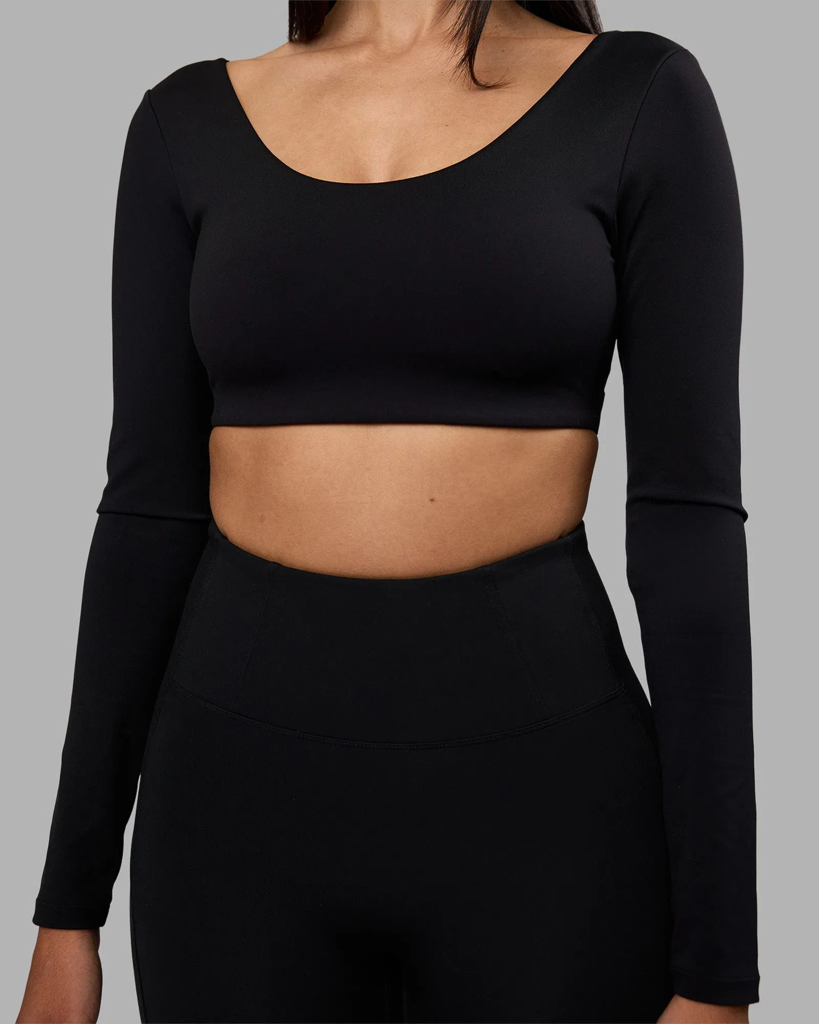 Aria Long Sleeve Sports Bra - Black sold by LSKD product image thumbnail 4