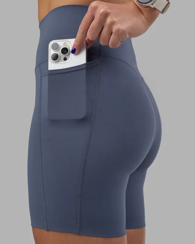 Elixir Ultra High-Rise 6" Short Pockets - Night Shadow sold by LSKD