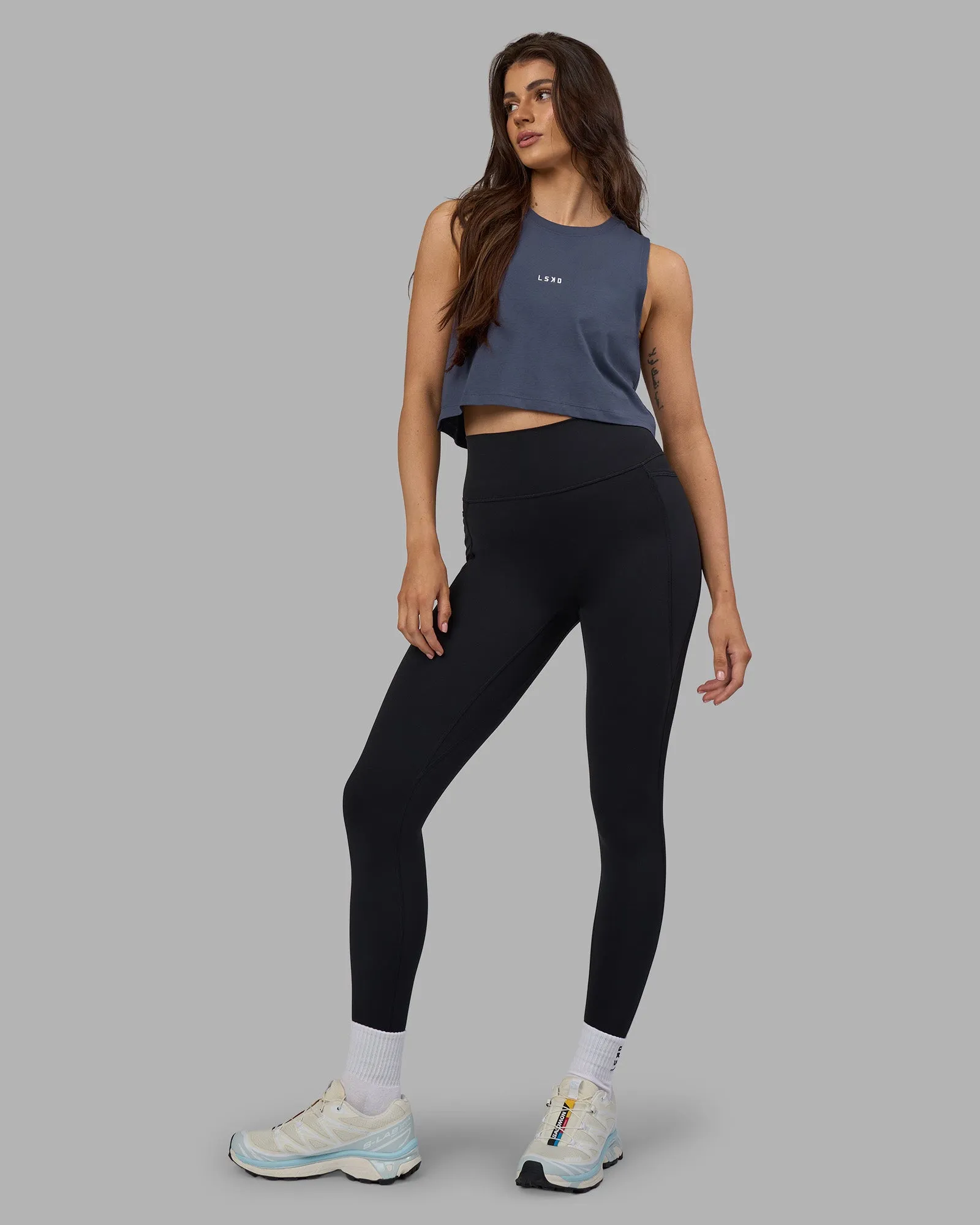 Go-To FLXCotton Tank - Night Shadow-White sold by LSKD product image thumbnail 2