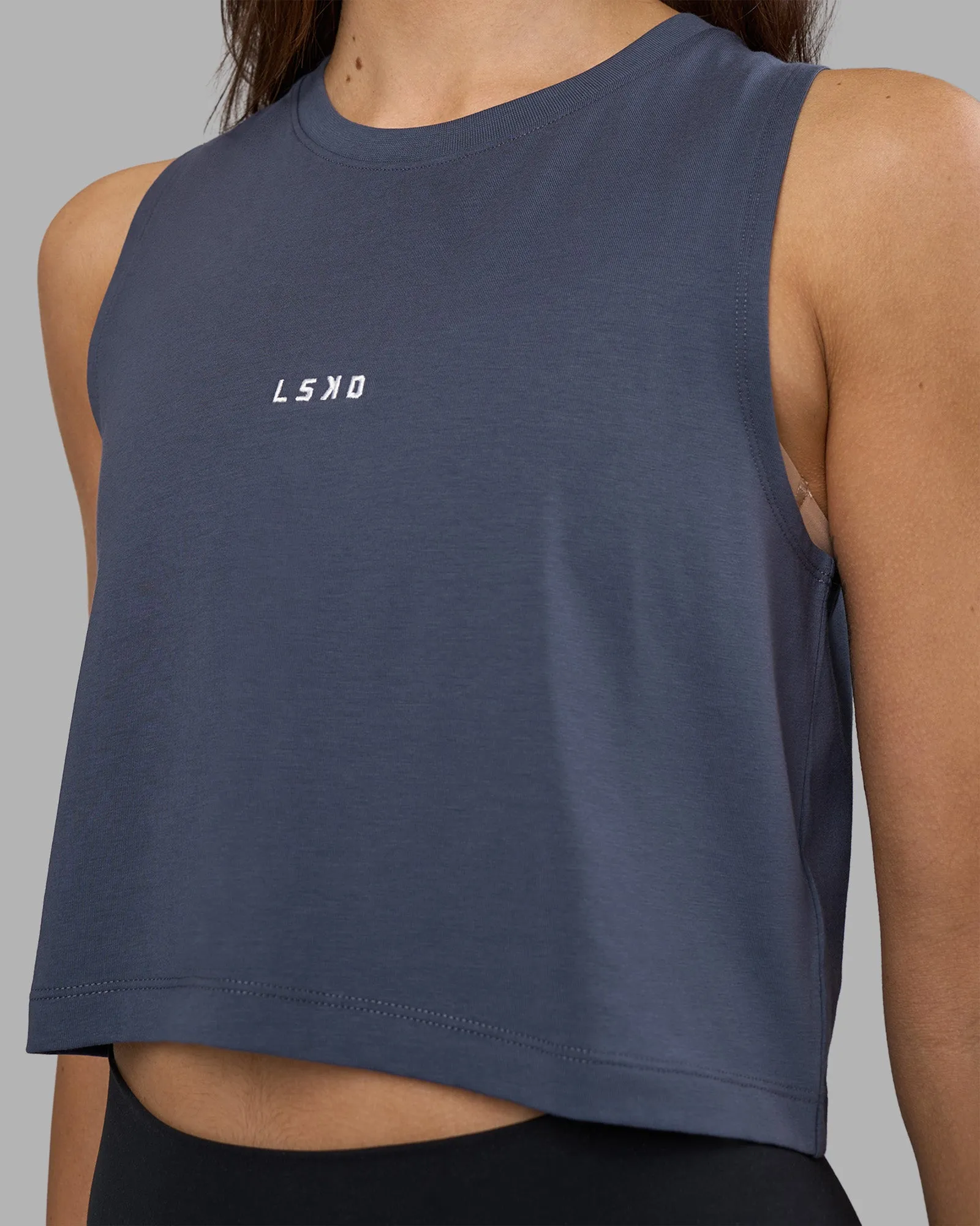 Go-To FLXCotton Tank - Night Shadow-White sold by LSKD product image thumbnail 4