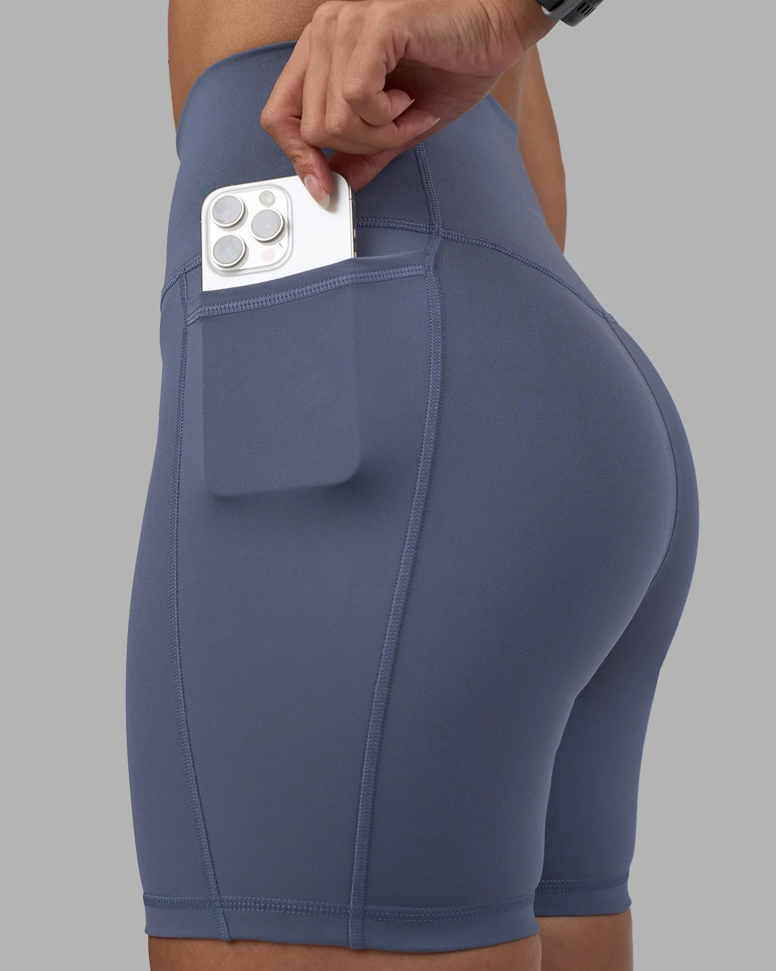 Fusion Ultra High-Rise 6" Short Pockets - Night Shadow sold by LSKD product image thumbnail 3