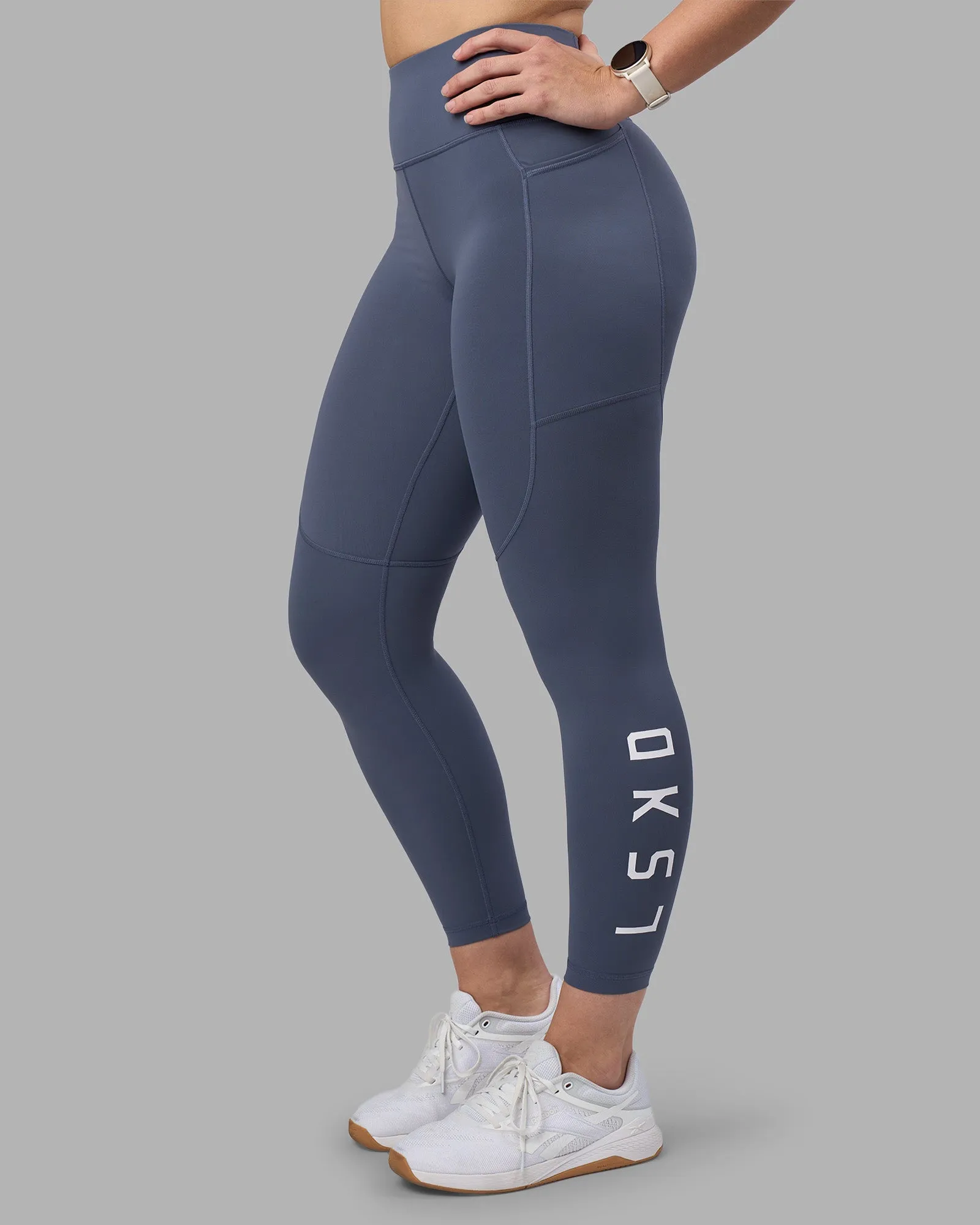 Rep Ultra High-Rise 7/8 Legging Pockets - Night Shadow-White sold by LSKD