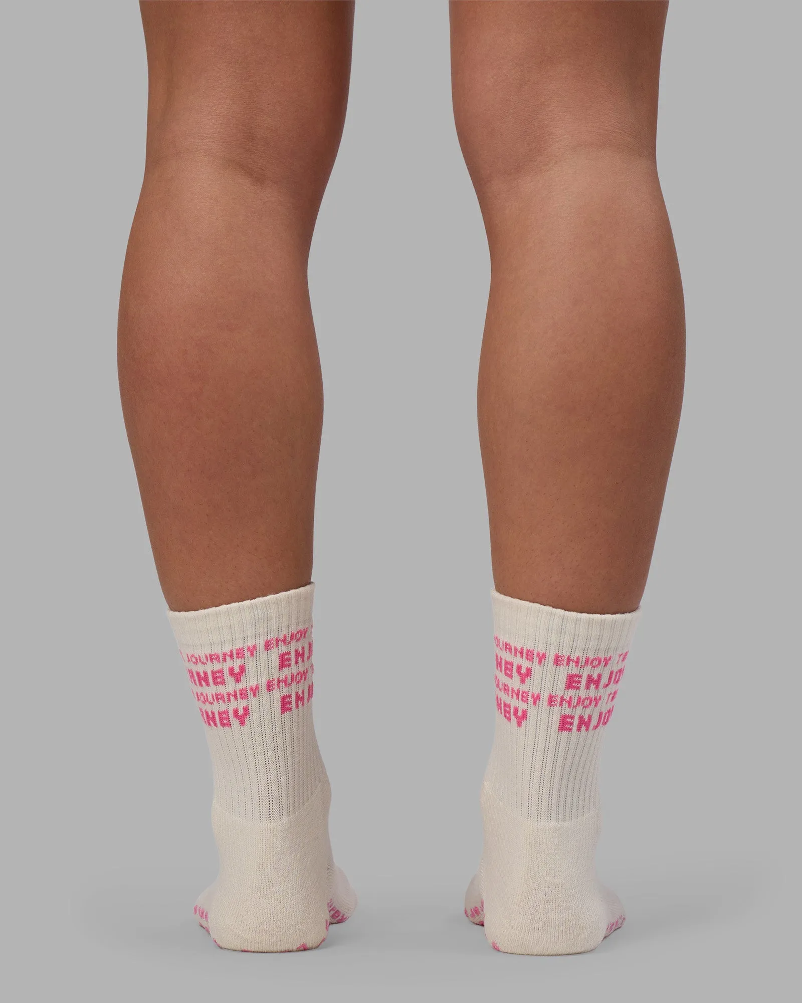 Enjoy the Journey Pilates Grip Socks - Off White-Ultra Pink sold by LSKD product image thumbnail 5