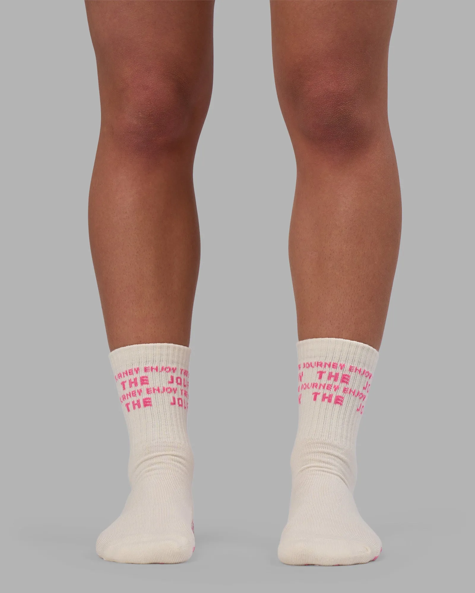 Enjoy the Journey Pilates Grip Socks - Off White-Ultra Pink sold by LSKD product image thumbnail 4