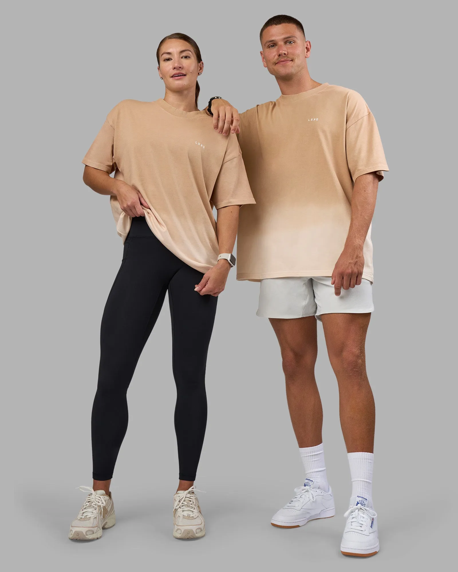 Faded Heavyweight Oversized Tee - Warm Smoke-White sold by LSKD