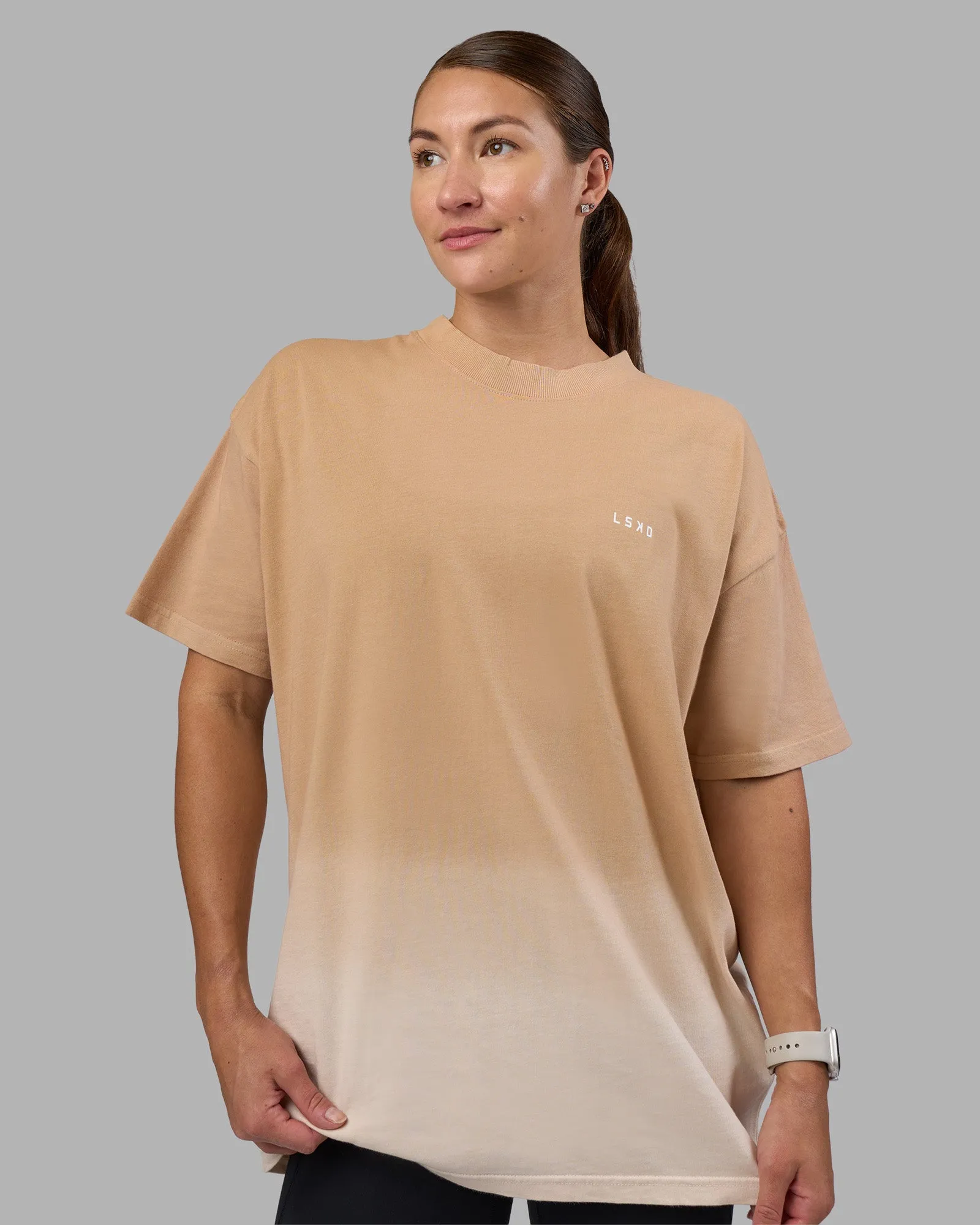 Faded Heavyweight Oversized Tee - Warm Smoke-White sold by LSKD product image thumbnail 3