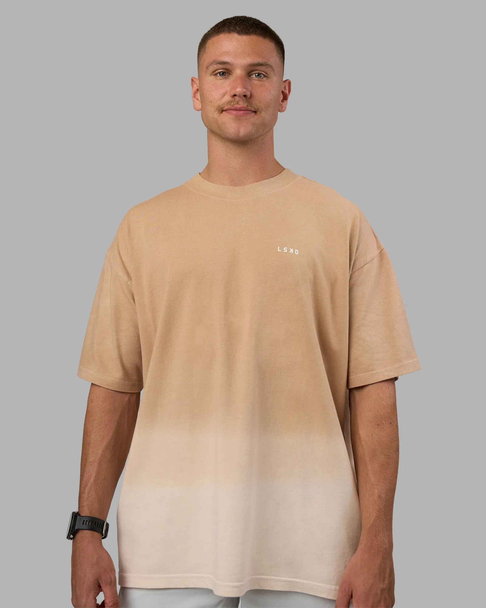 Faded Heavyweight Oversized Tee - Warm Smoke-White sold by LSKD product image thumbnail 2