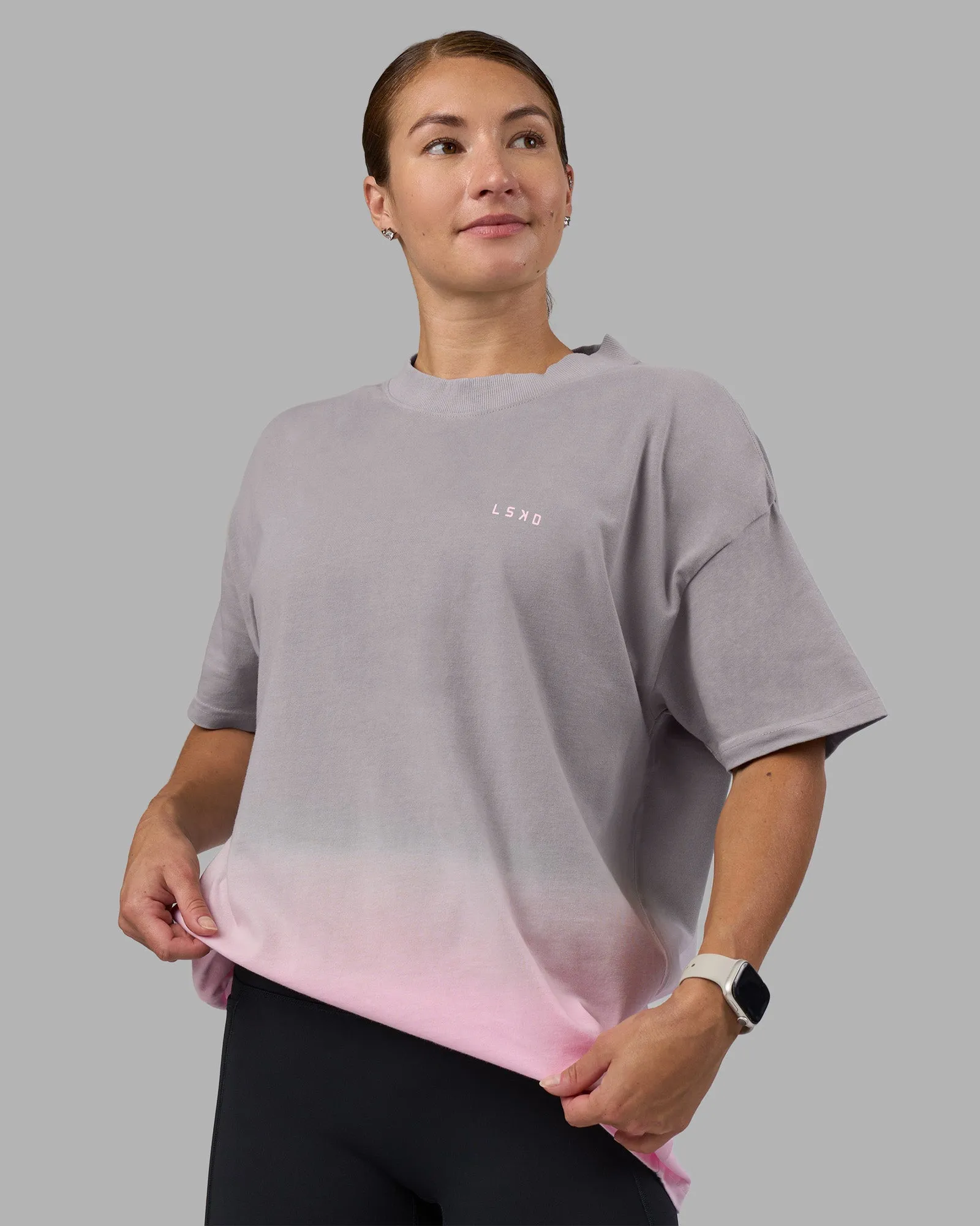 Faded Heavyweight Oversized Tee - Circular Grey-Marshmallow sold by LSKD product image thumbnail 4