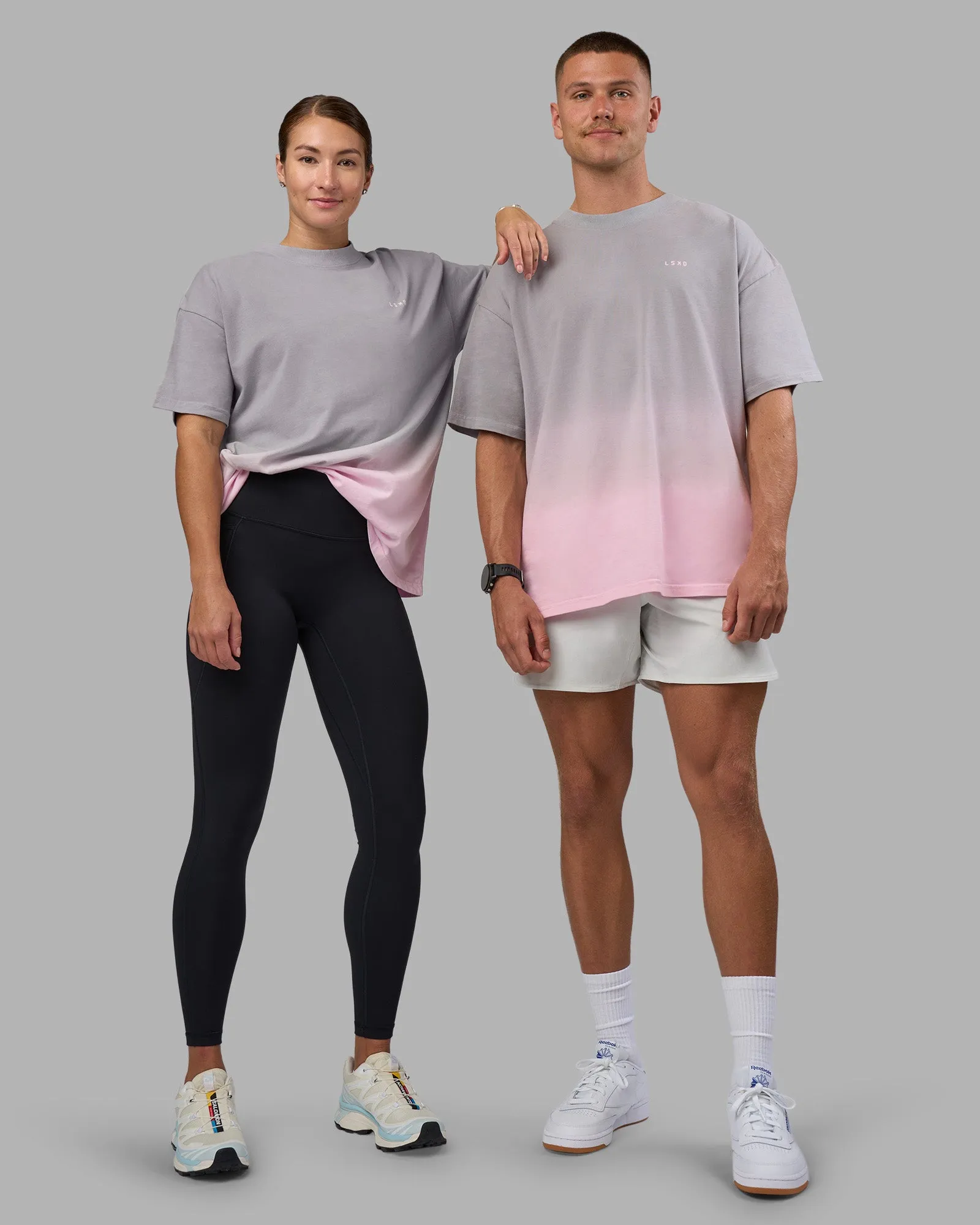 Faded Heavyweight Oversized Tee - Circular Grey-Marshmallow sold by LSKD