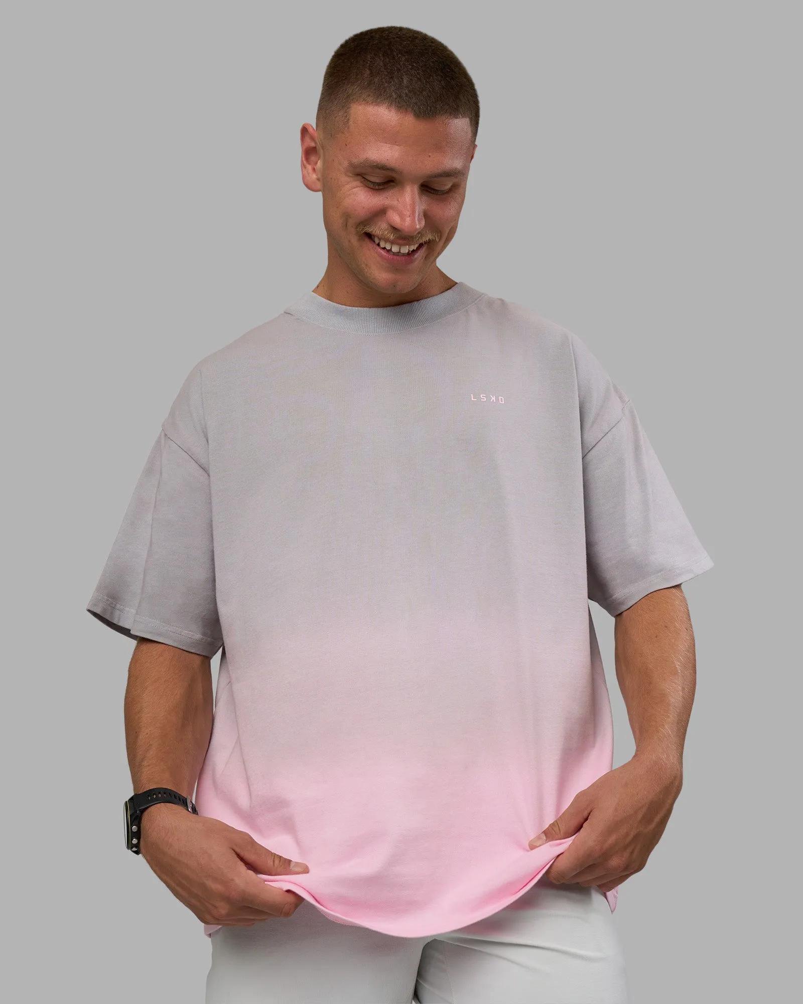 Faded Heavyweight Oversized Tee - Circular Grey-Marshmallow sold by LSKD product image thumbnail 2