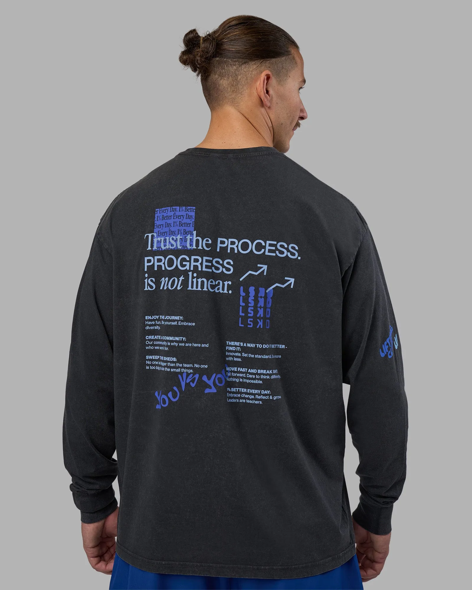 Cali FLXCotton Oversized Long Sleeve Tee - Black Washed sold by LSKD product image thumbnail 2