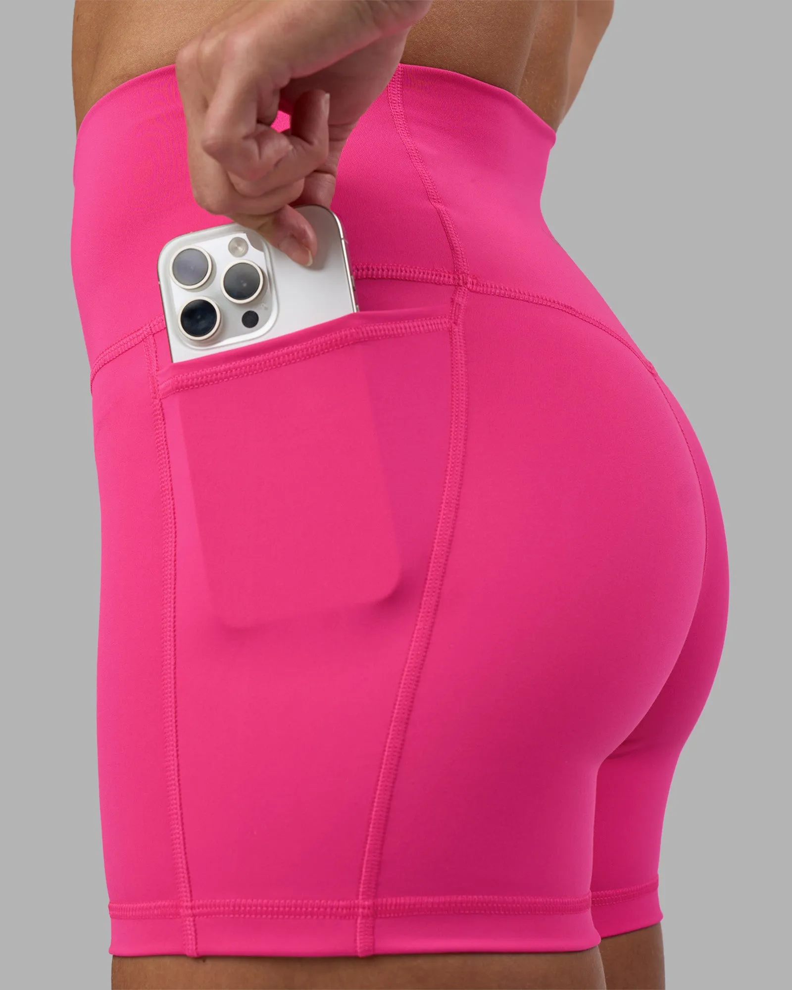 Fusion High-Rise 4" Short Pockets - Ultra Pink sold by LSKD product image thumbnail 3