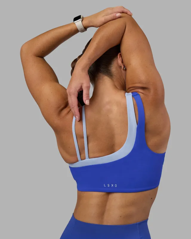 Thrive Asymmetric Sports Bra - Power Cobalt-Open Air made by LSKD