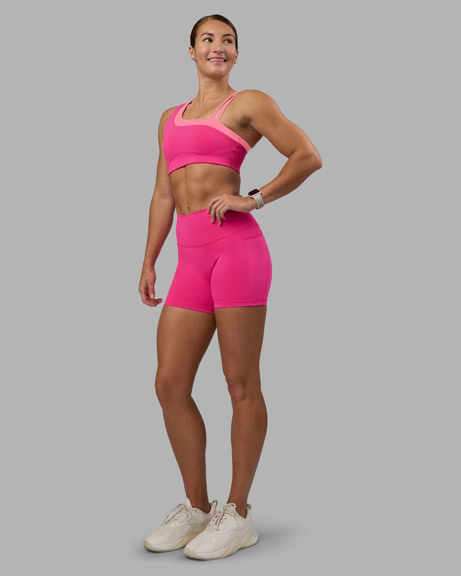 Thrive Asymmetric Sports Bra - Ultra Pink-Candy Pink sold by LSKD product image thumbnail 4