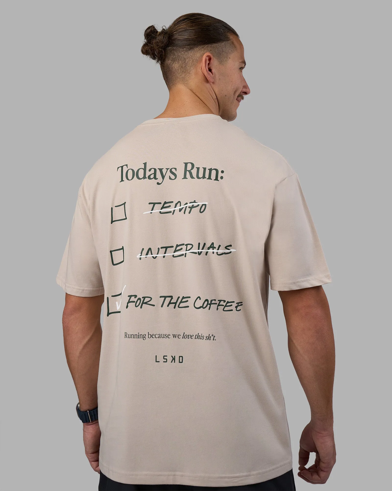 Today's Run FLXCotton Oversized Tee - Shale Beige-Vital Green sold by LSKD product image thumbnail 2