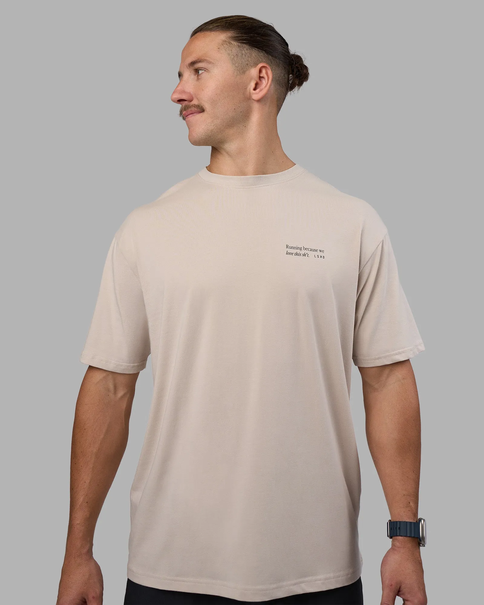 Today's Run FLXCotton Oversized Tee - Shale Beige-Vital Green sold by LSKD product image thumbnail 3