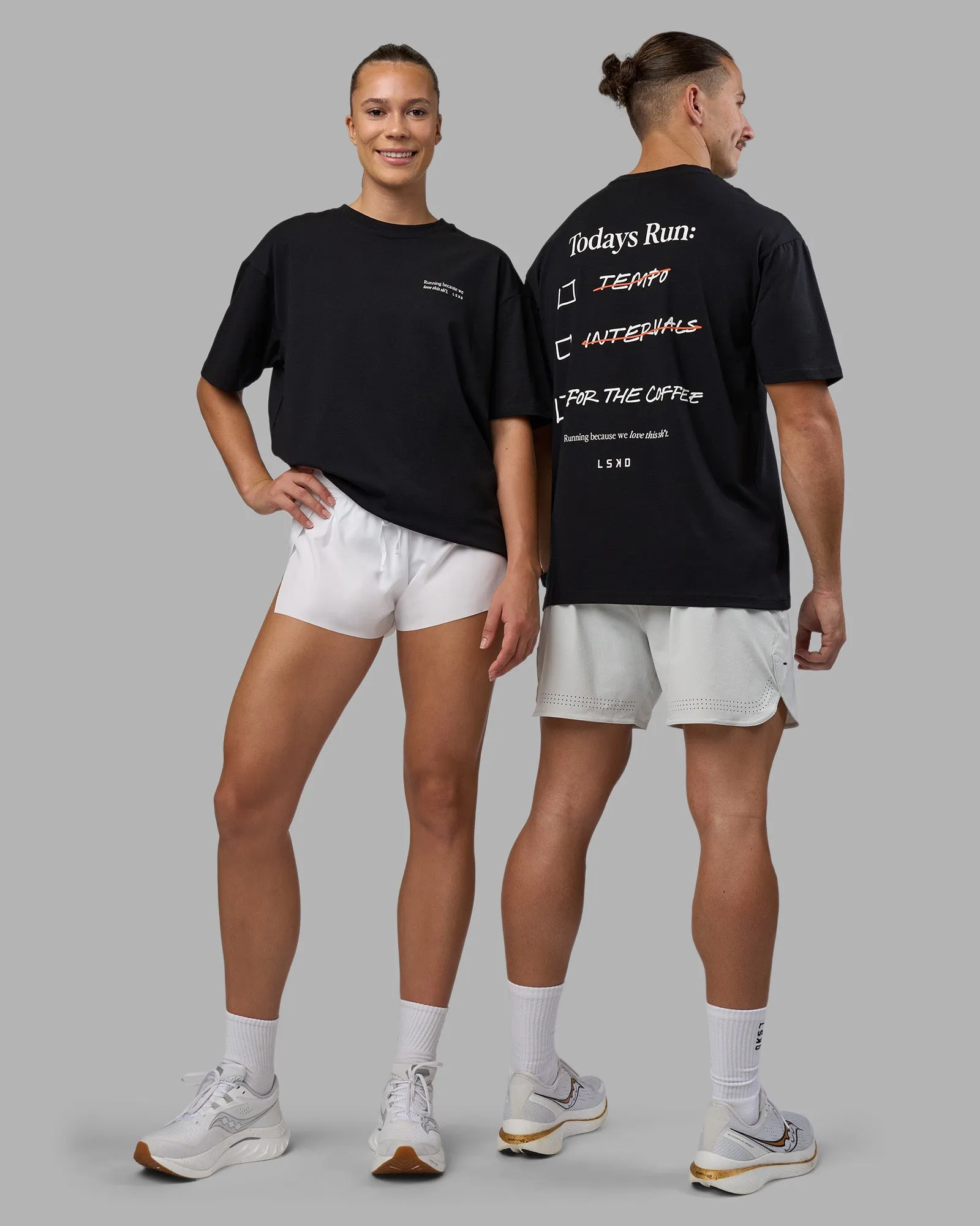 Today's Run FLXCotton Oversized Tee - Black-White sold by LSKD