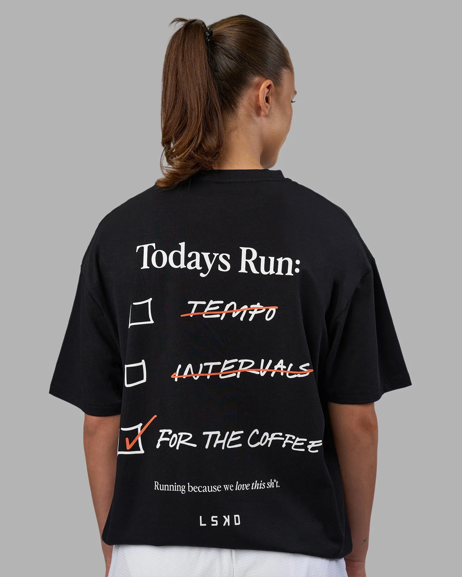 Today's Run FLXCotton Oversized Tee - Black-White sold by LSKD product image thumbnail 2