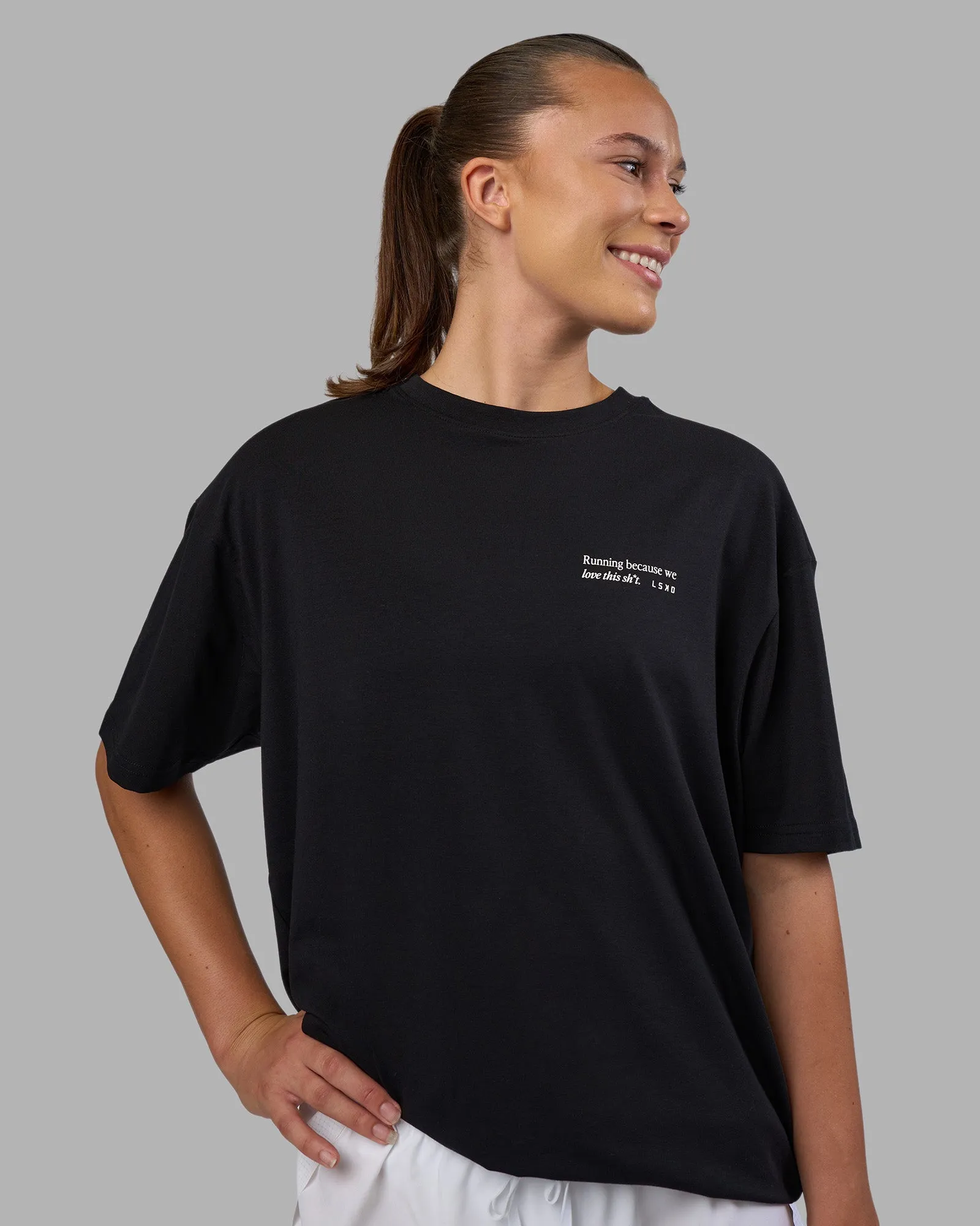 Today's Run FLXCotton Oversized Tee - Black-White sold by LSKD product image thumbnail 3