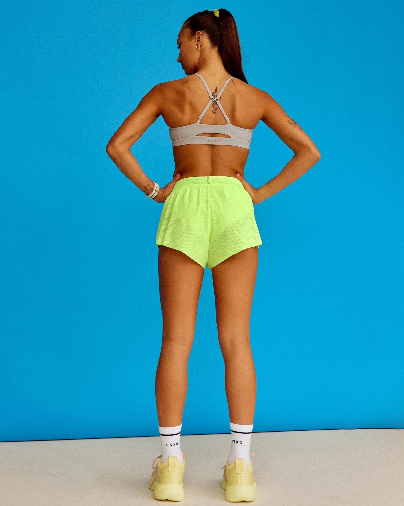 Accelerate 3" Running Short - Lime Glo-Shale Beige sold by LSKD product image thumbnail 3