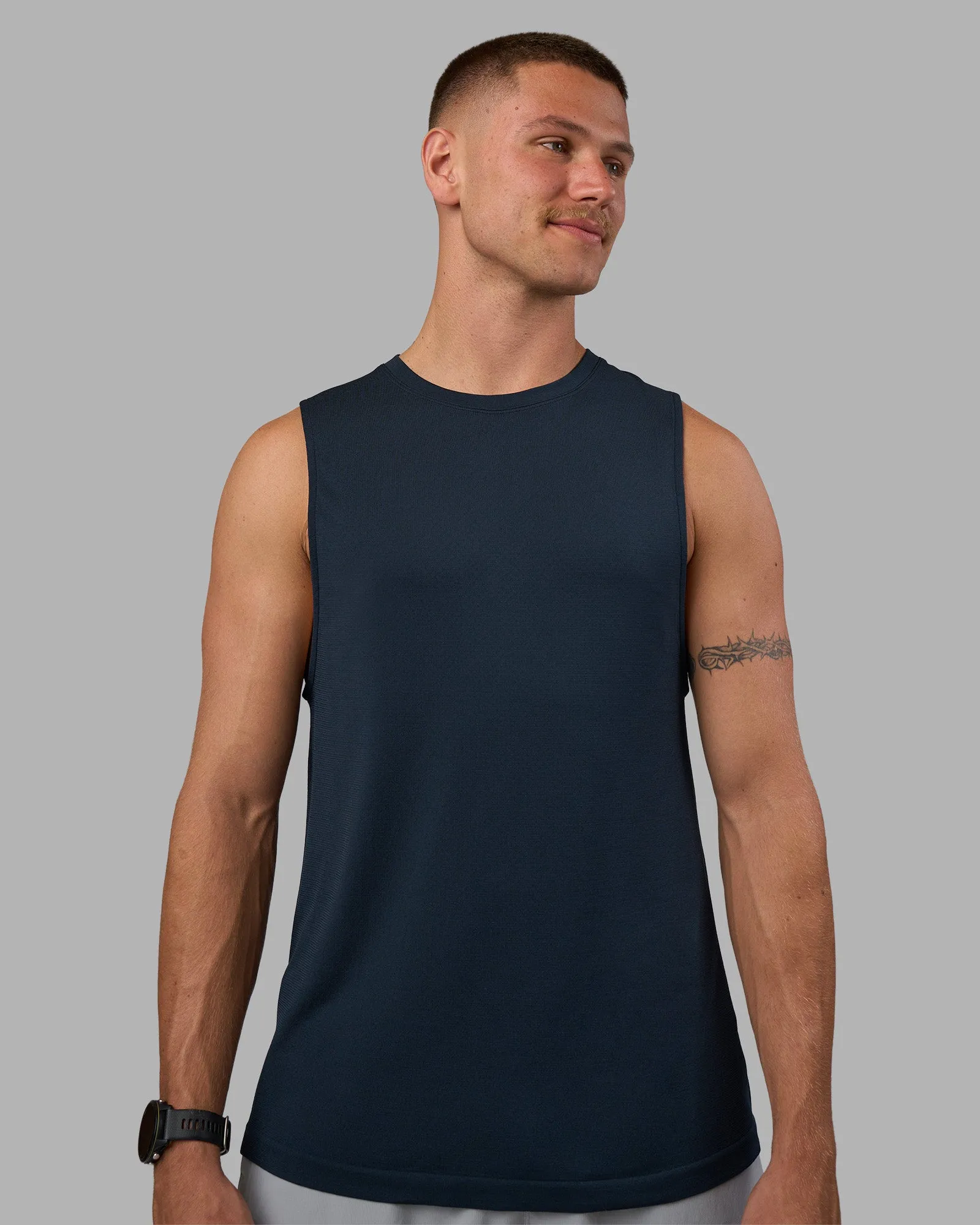 AeroFLX+ Seamless Muscle Tank - Navy/Navy sold by LSKD product image thumbnail 3