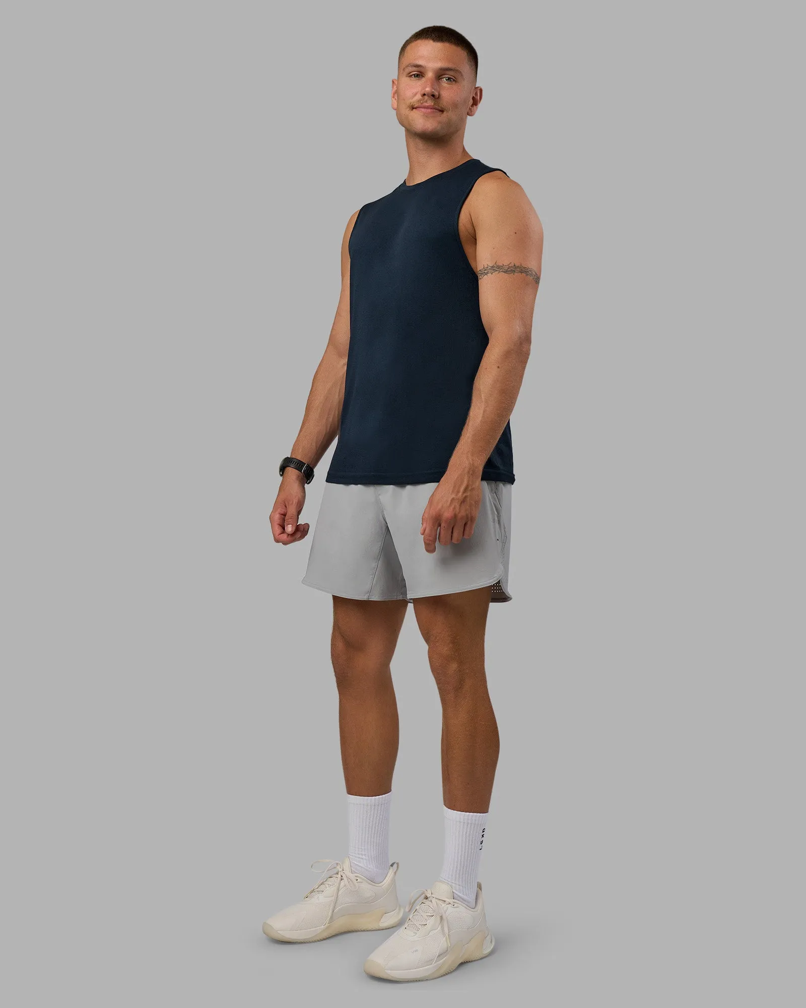 AeroFLX+ Seamless Muscle Tank - Navy/Navy sold by LSKD