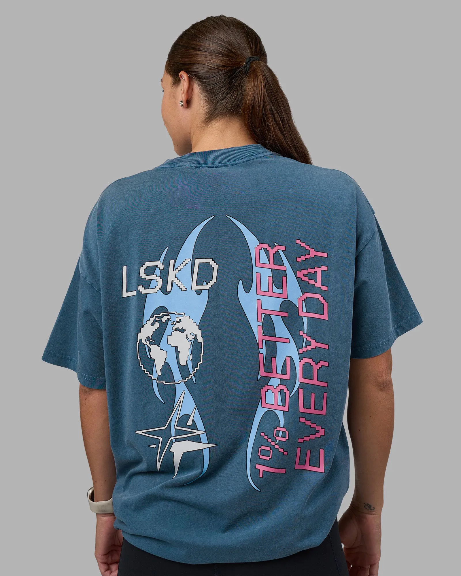 Digital World Heavyweight FLXCotton Oversized Tee - Night Sea-Open Air sold by LSKD product image thumbnail 4