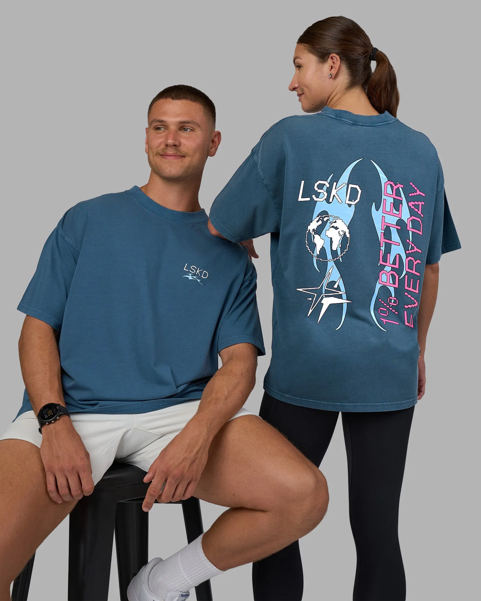 Digital World Heavyweight FLXCotton Oversized Tee - Night Sea-Open Air sold by LSKD