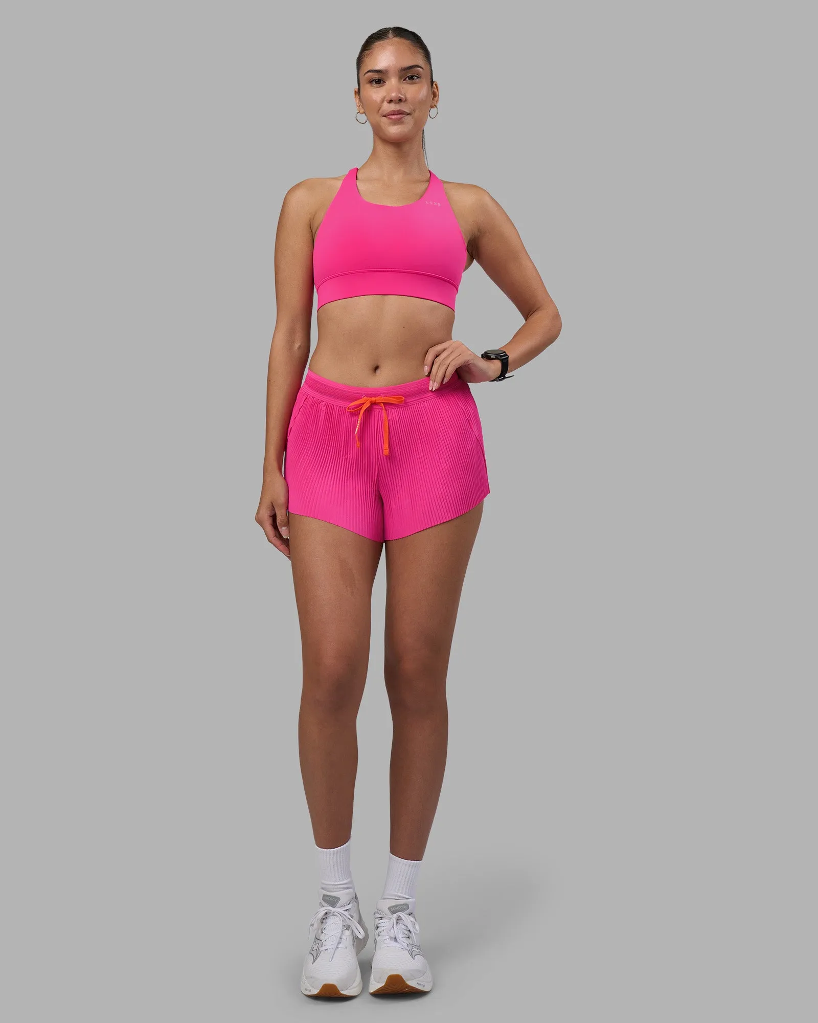 Accelerate 3" Pleated Mid-Rise Running Short - Ultra Pink sold by LSKD product image thumbnail 5