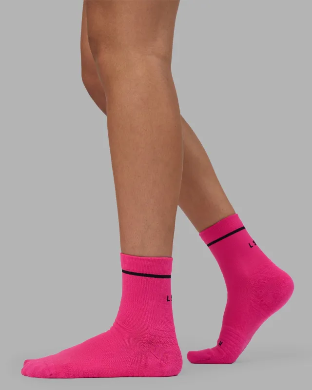 Fast Performance Quarter Socks - Ultra Pink-Black sold by LSKD