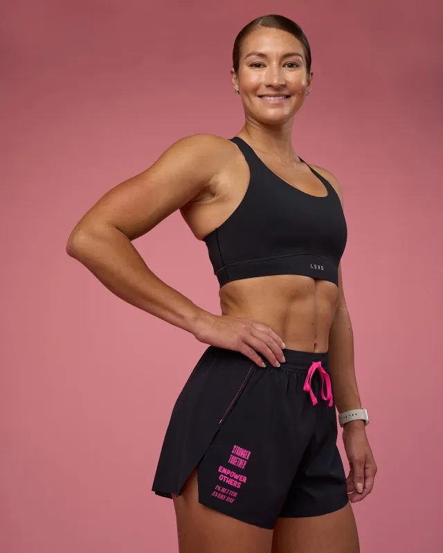 Accelerate 3" High-Rise Running Short - Black-Ultra Pink sold by LSKD