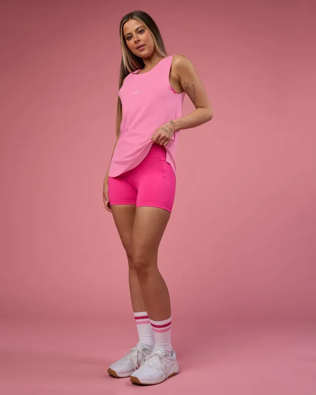 Go-To FLXCotton Longline Tank - Candy Pink-White sold by LSKD