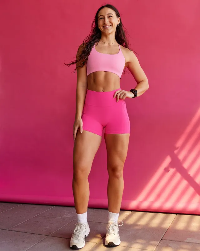 Fusion Ultra High-Rise 4" Short Pockets - Ultra Pink sold by LSKD