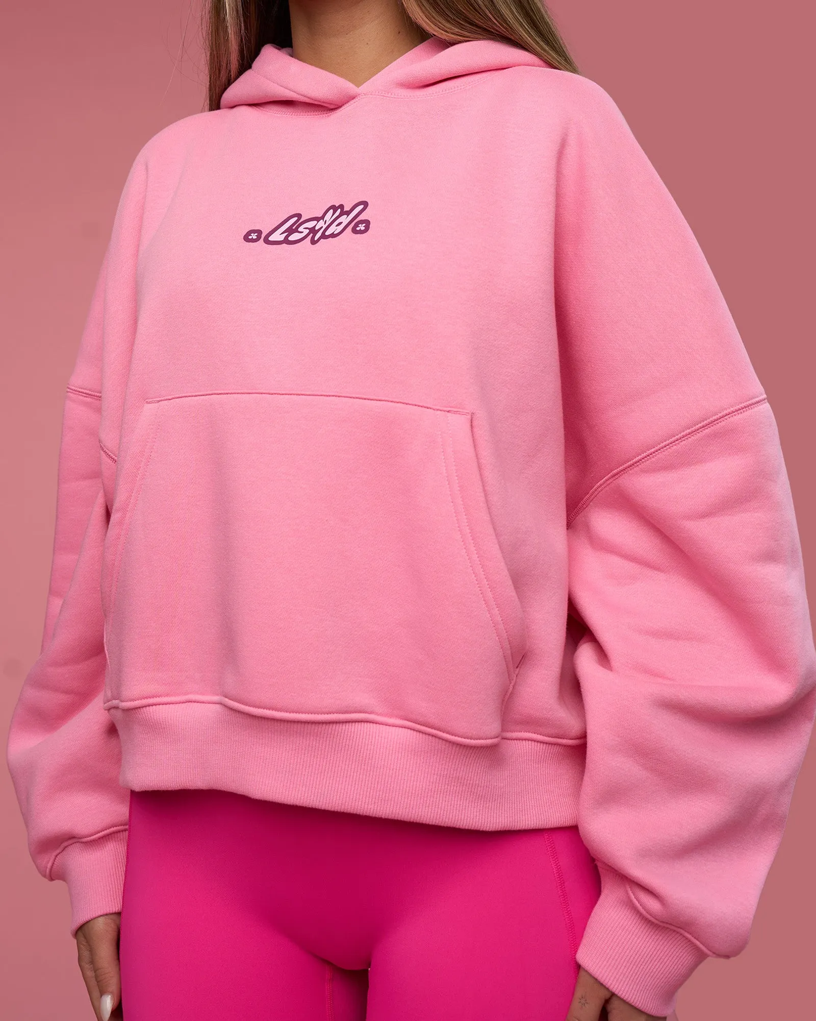 We Rise Post Train Cropped Hoodie - Candy Pink-Plum Caspia sold by LSKD product image thumbnail 5