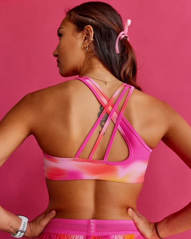 Stamina Rise Sports Bra - Pink Glow Print sold by LSKD