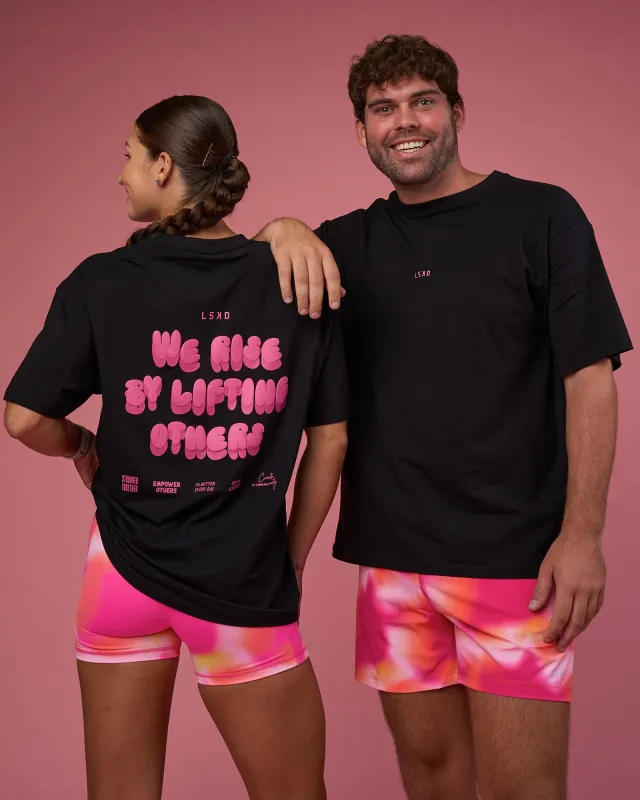 BCAM FLXCotton Oversized Tee - Black-Ultra Pink sold by LSKD