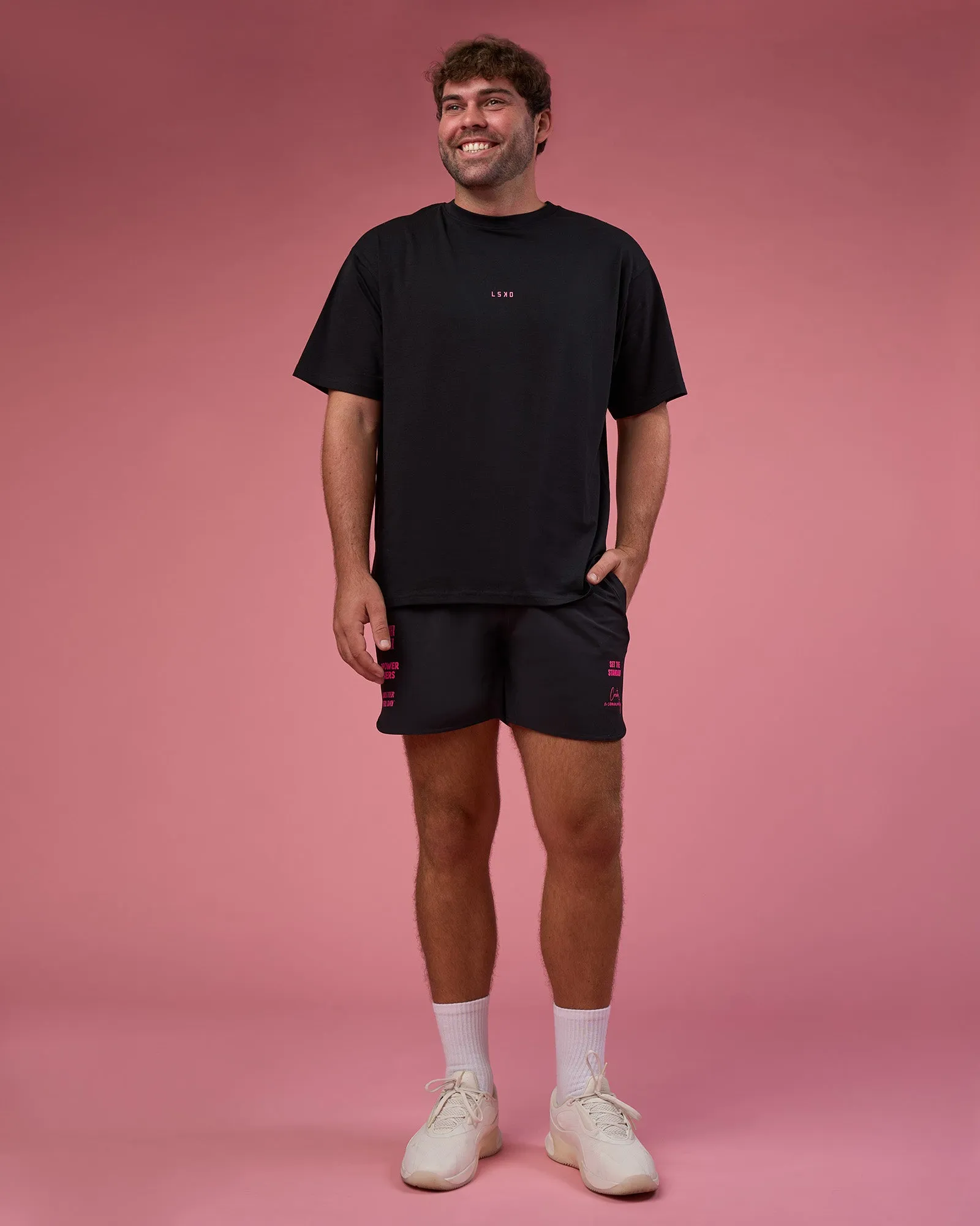 BCAM FLXCotton Oversized Tee - Black-Ultra Pink sold by LSKD product image thumbnail 4