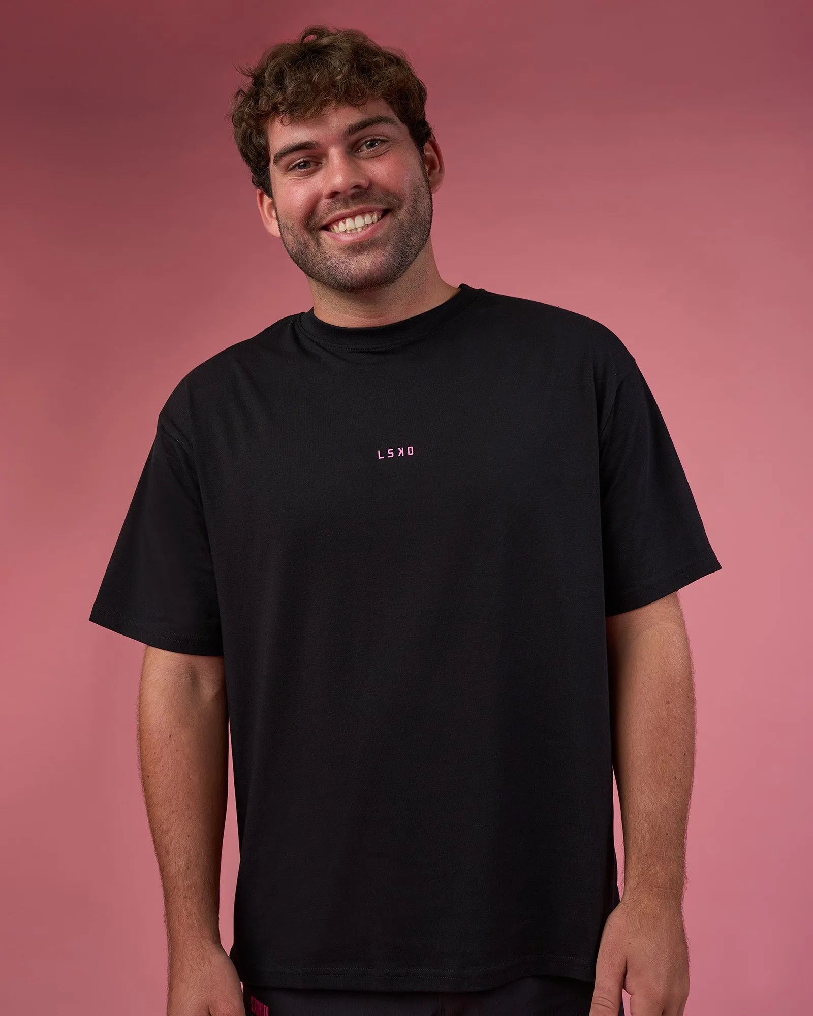 BCAM FLXCotton Oversized Tee - Black-Ultra Pink sold by LSKD product image thumbnail 2