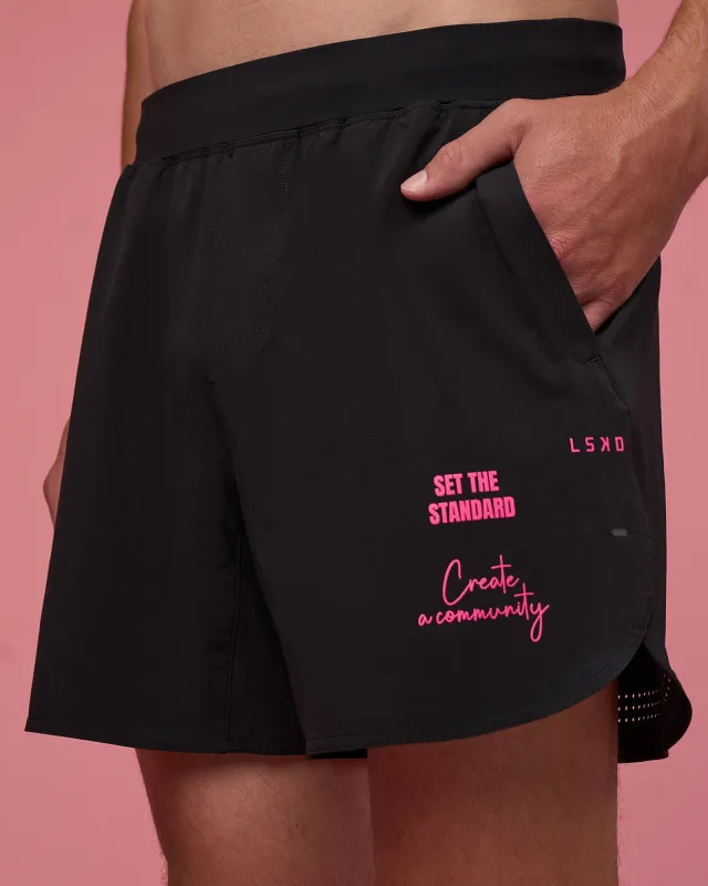 Lift 6" Short - Black-Ultra Pink sold by LSKD