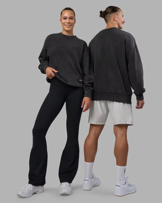 Segmented Oversized Sweater - Black Washed sold by LSKD