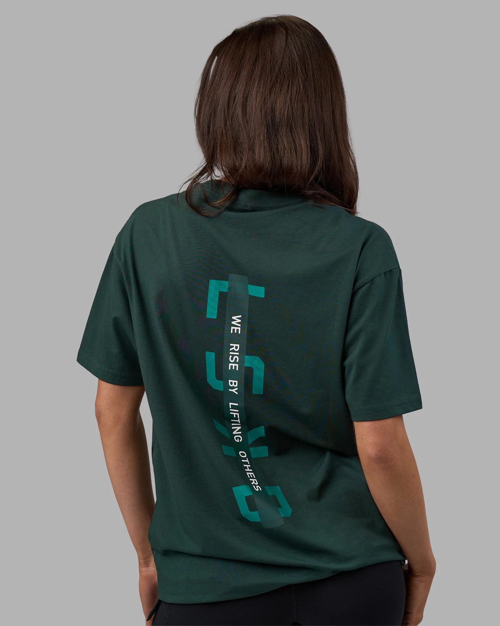 Unisex Strike Through FLXCotton Tee Oversize - Vital Green-Alexandrite sold by LSKD product image thumbnail 2