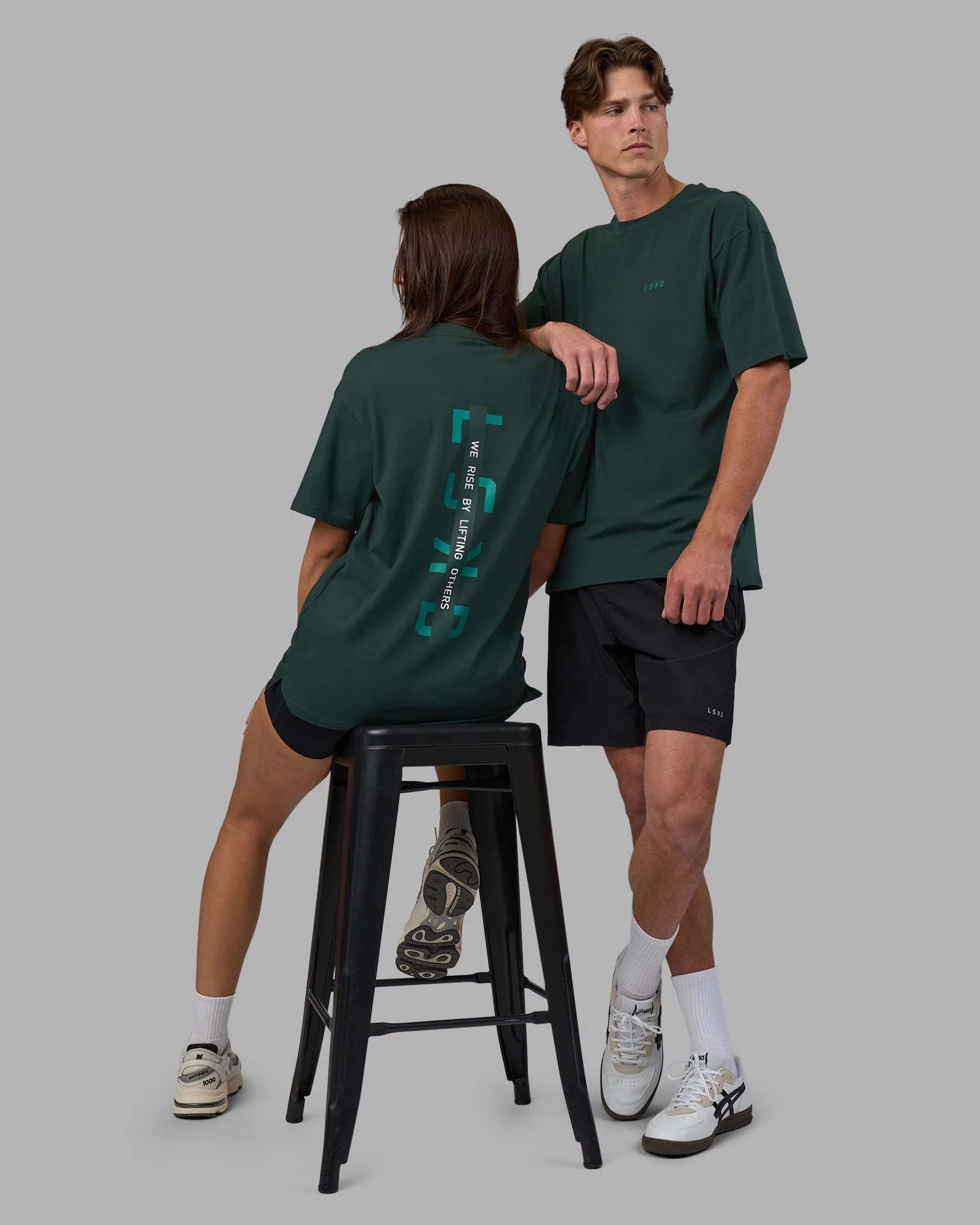 Unisex Strike Through FLXCotton Tee Oversize - Vital Green-Alexandrite sold by LSKD