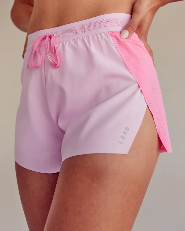 Accelerate 3" High-Rise Running Short - Candy Pink-Marshmallow sold by LSKD