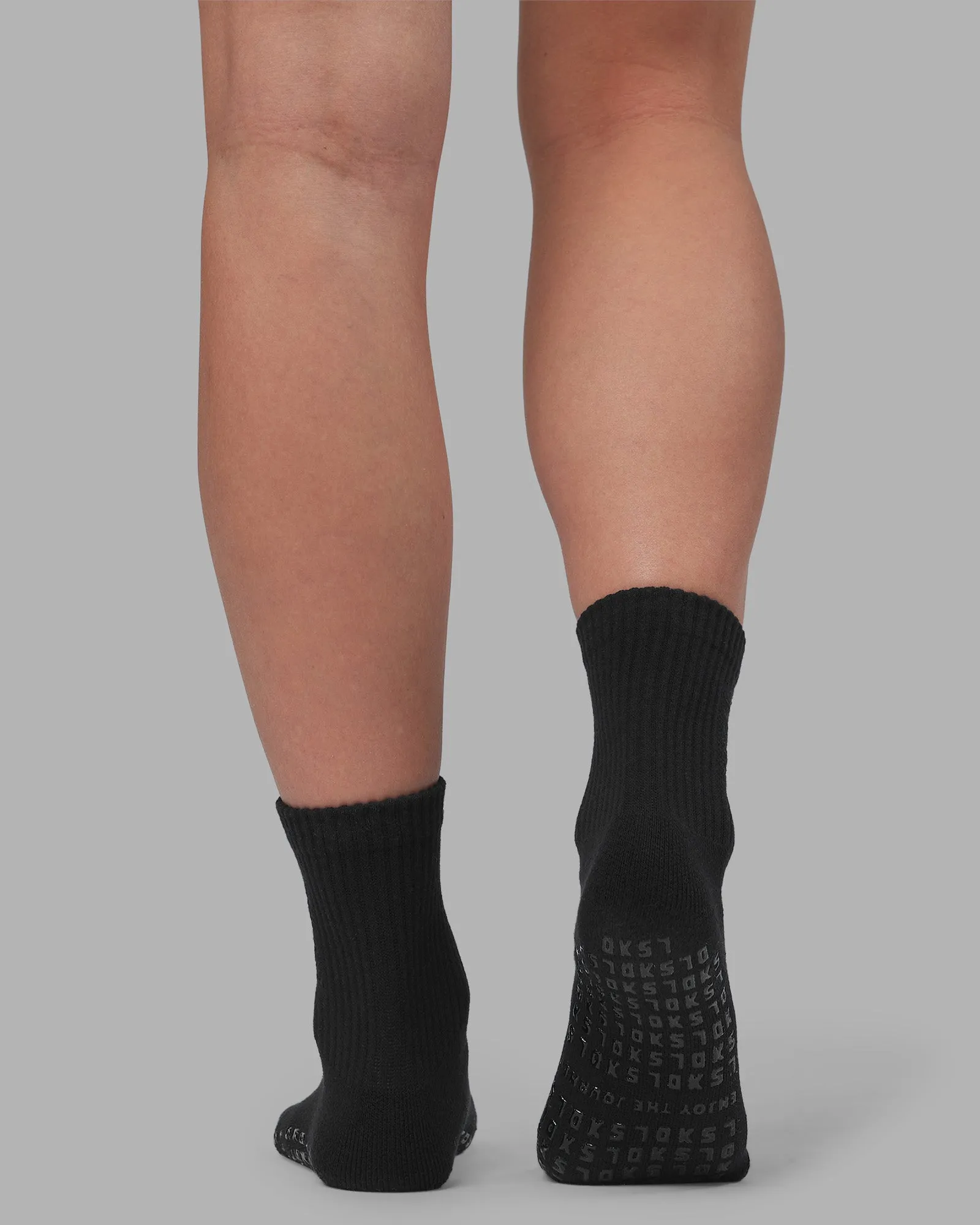 Signal Pilates Crew Grip Socks 2.0 - Black-Black sold by LSKD product image thumbnail 2